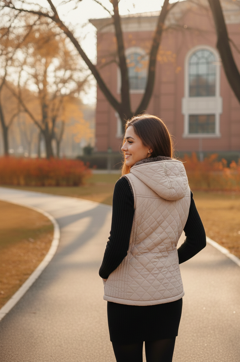 Cream Sleeveless Jacket