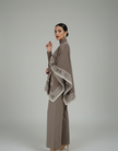 Grey 3 Piece Dress with Cape