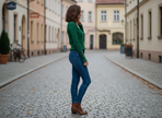 Emerald Green Ribbed Knit Top