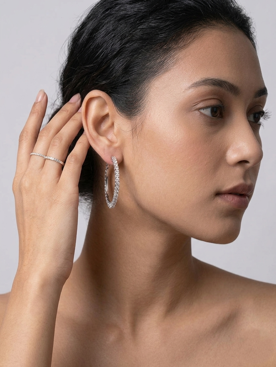 Circle Silver Earings