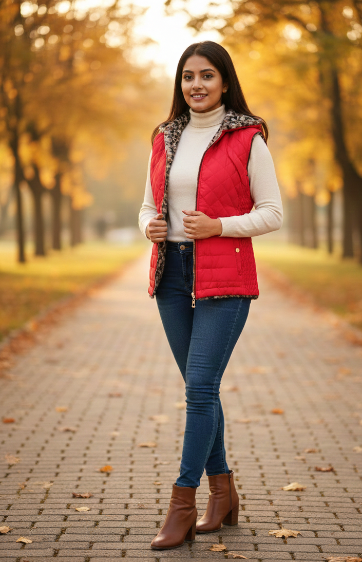 Red Sleeveless Jacket