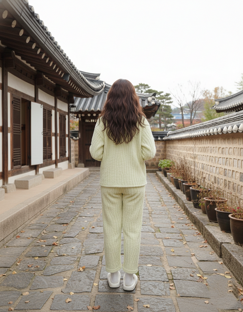 Light Green Night Suit With Pockets