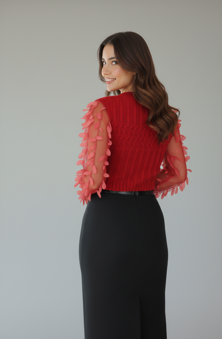 Red Woolen Top -2