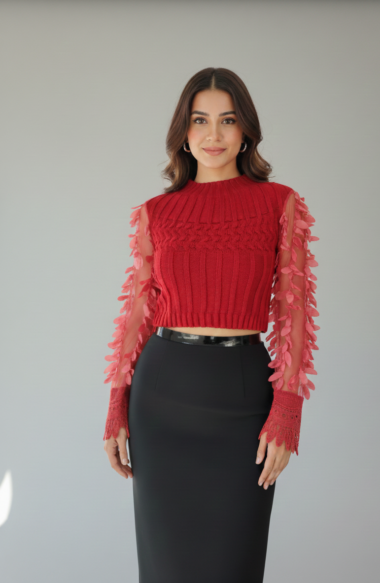 Red Woolen Top -2