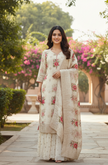 Golden Sharara Suit Set
