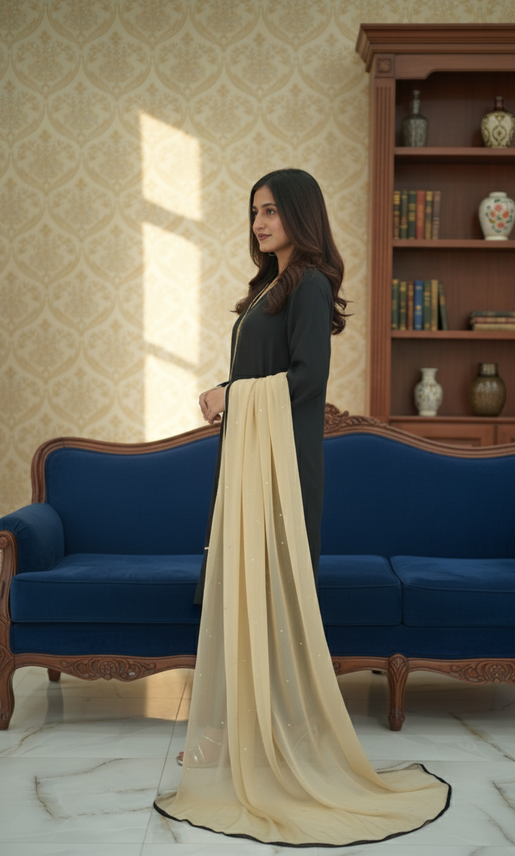Black and Golden Pallazo Suit