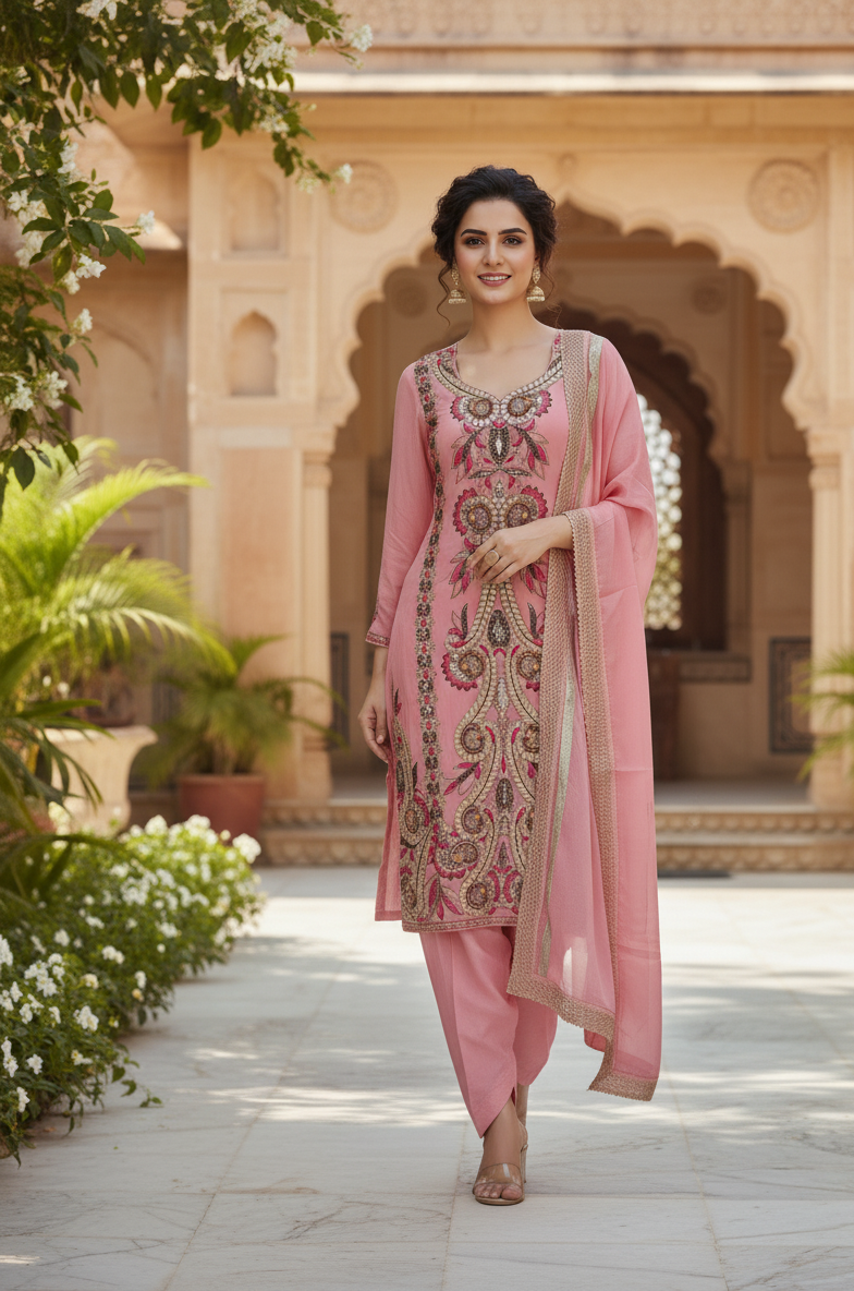 Peach Colour Suit