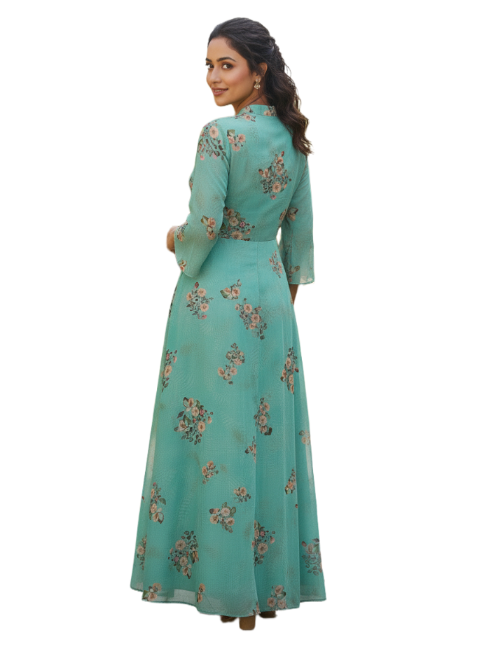 Blue Straigth Gown