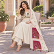 Ivory Peacock A-Line Dupatta Suit