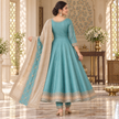 Light Blue Embroidered Anarkali Suit with Dupatta Set