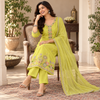 Lime Green Embroidered Dupatta Suit