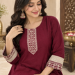Deep Maroon Embroidered Anarkali Suit with Dupatta