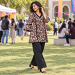 Maroon Floral Farshi Cord Set