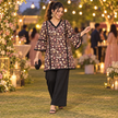 Maroon Floral Farshi Cord Set