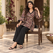 Maroon Floral Farshi Cord Set