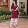 Maroon Farshi Salwar Set for Women with Heart Print Farsi Salwar
