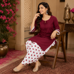Maroon Farshi Salwar Set for Women with Heart Print Farsi Salwar
