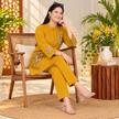 Yellow Woolen Cord Set