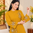 Yellow Woolen Cord Set