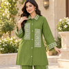 Olive Green Embroidered Kurta Set