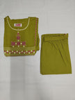 Olive Green A Line Kurta Set