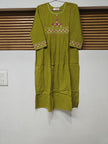 Olive Green A Line Kurta Set