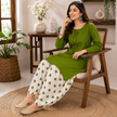 Olive Green Farshi Salwar Set for Women with Heart Print Farsi Salwar
