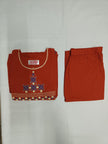 Orange A Line Kurta Set