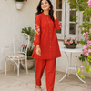 range thread embroidered co-ord set for women with floral back embroidery and matching pants