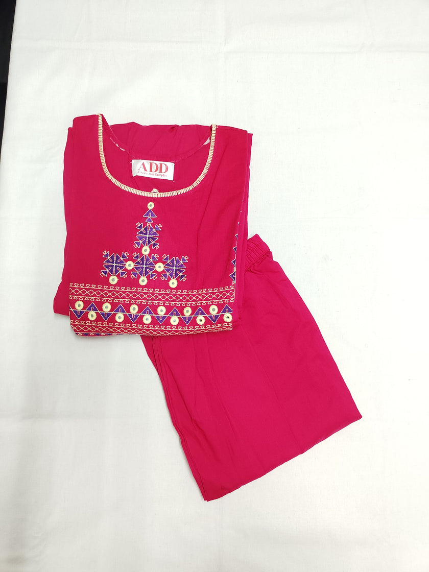 Pink A Line Kurta Set