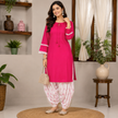 Rani Pink Pure Cotton Farshi Salwar Kurta Set for Women