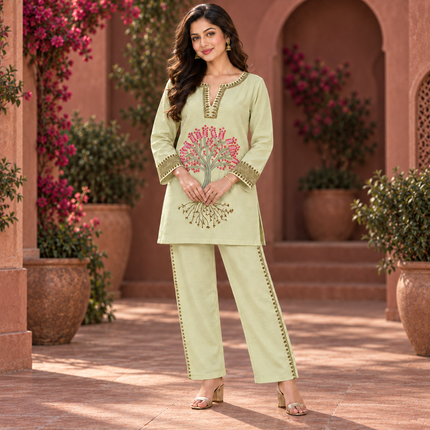 Pista Lemon Tree Embroidered Cord Set