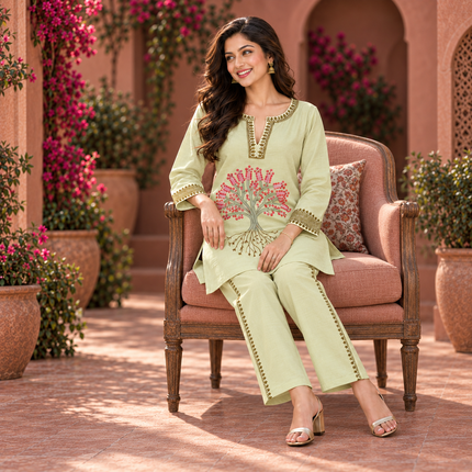 Pista Lemon Tree Embroidered Cord Set