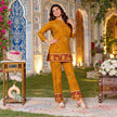 Mustard Geometry Red Bordered Co-ord Set