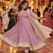 Purple  Embroidered Anarkali Suit with Dupatta