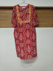 Red Yellow Printed Dupatta Suit