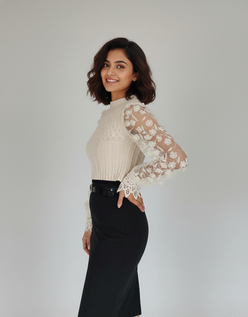 Cream Woolen Top