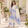 Sky Blue Satin Farshi Set with Dupatta