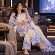 Sky Blue Satin Farshi Set with Dupatta