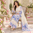 Sky Blue Satin Farshi Set with Dupatta