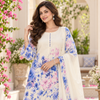 Sky Blue Satin Farshi Set with Dupatta