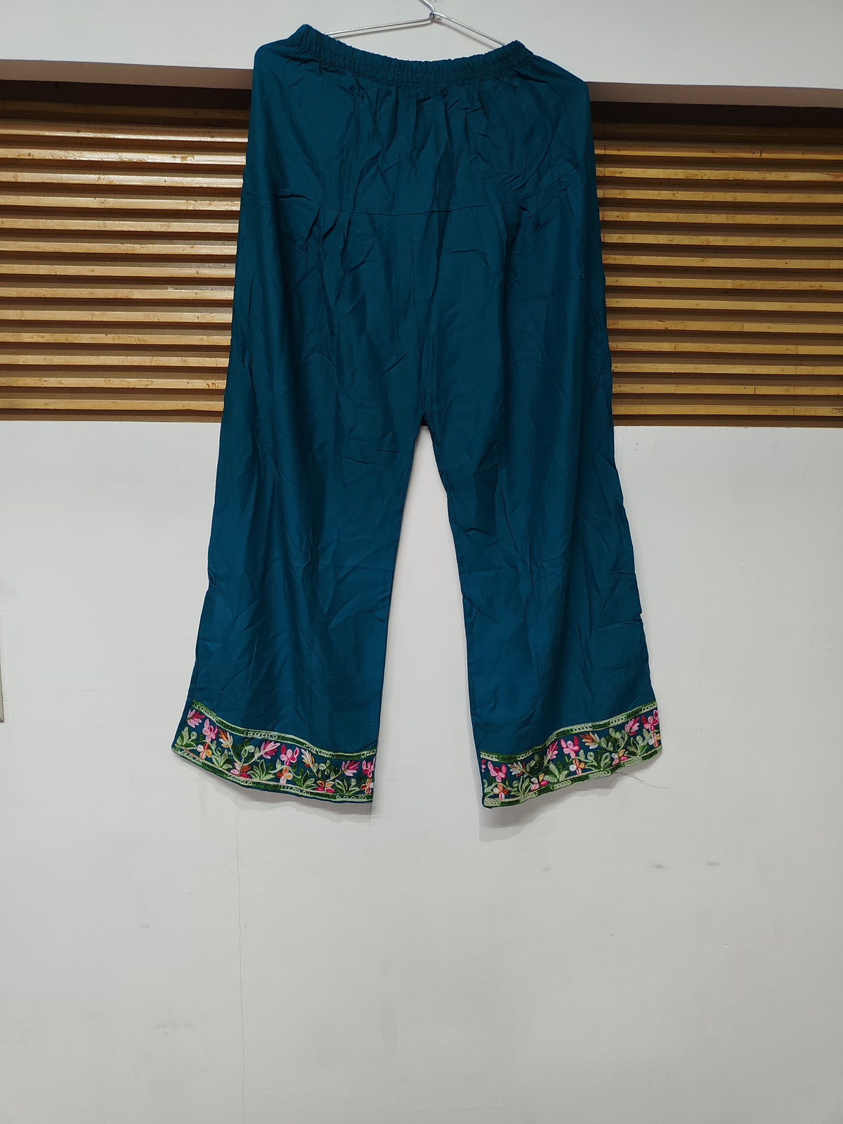 Teal Blue Floral Embroidered Cord Set