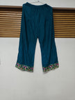 Teal Blue Floral Embroidered Cord Set