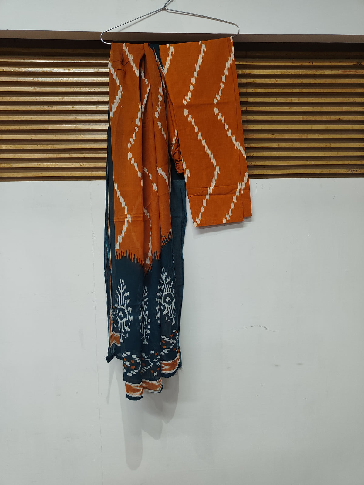 Teal Blue Printed Dupatta Suit