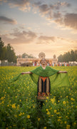 Blue Suit With Green Lehnga