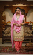 Pink And Golden Suit (Line Pattern)