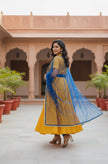 Pre-Loved Yellow and Royal Blue Anarkali Suit