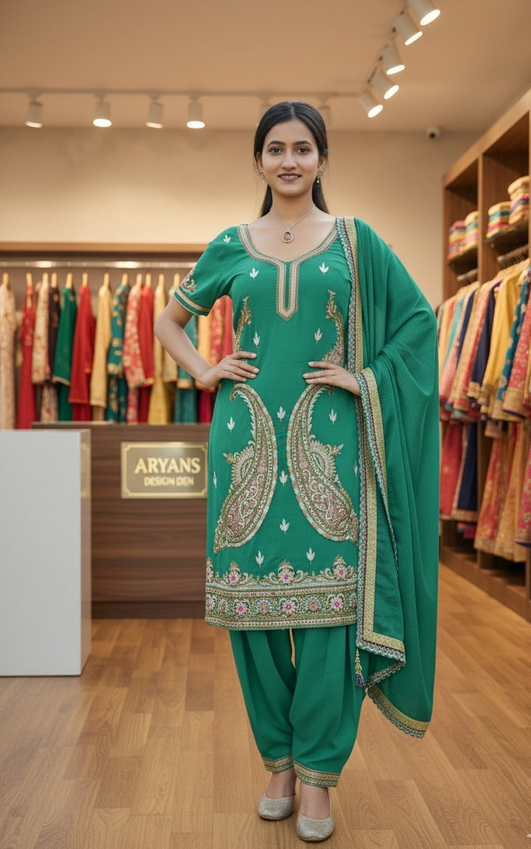 Dark Green Salwar Suit (Pre-Loved)
