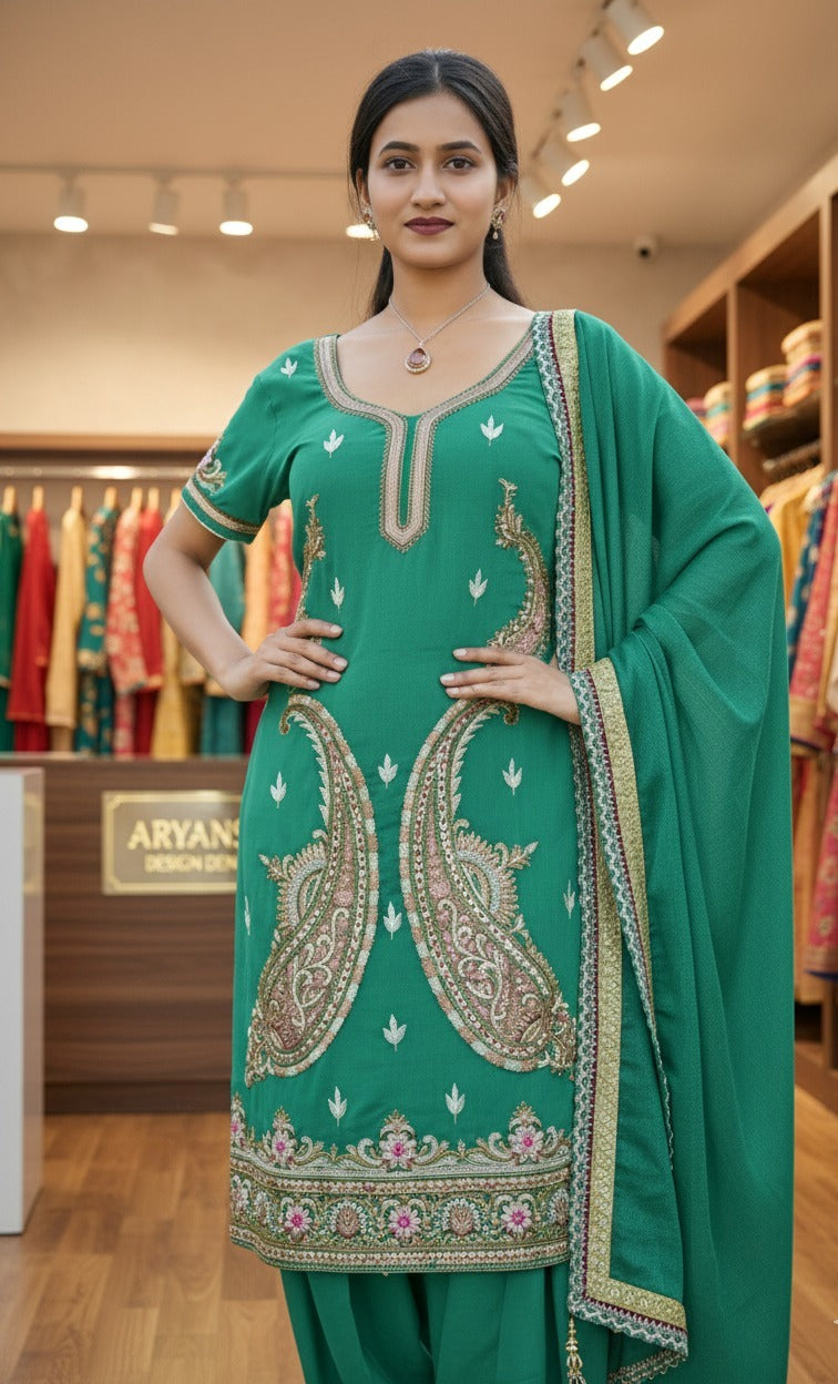 Dark Green Salwar Suit (Pre-Loved)
