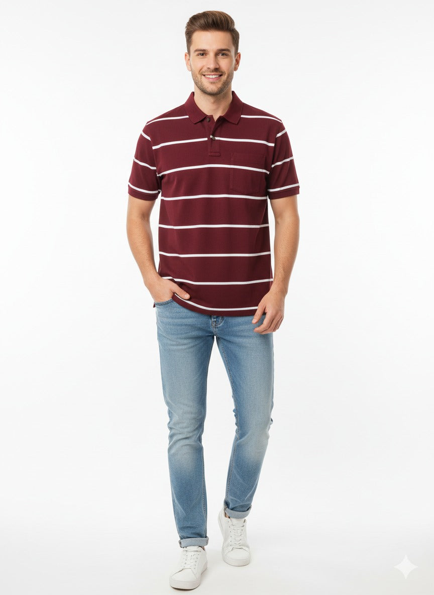 Gently Used Maroon Stripes T-shirt